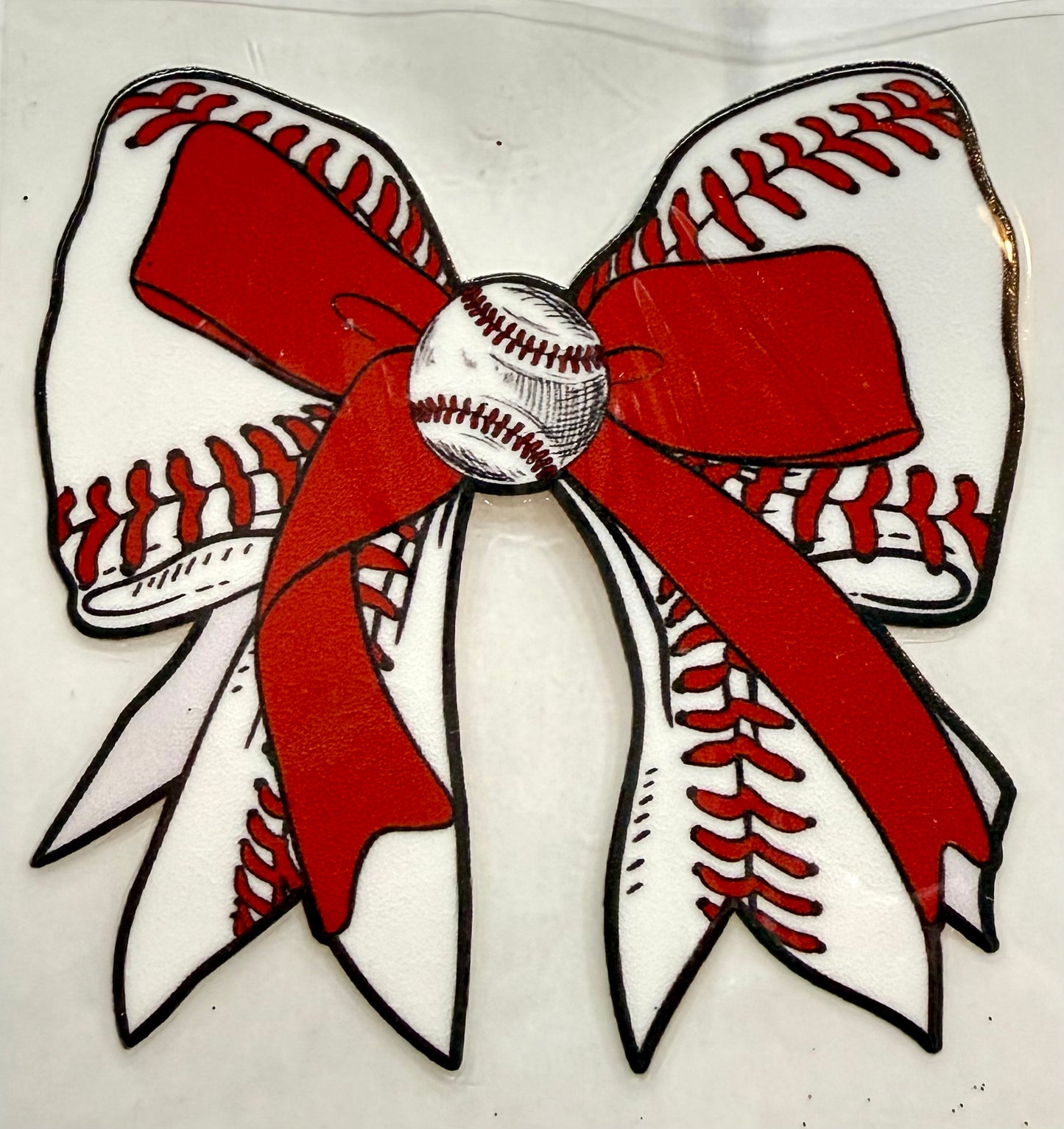 Baseball Bow Decal - 3.5