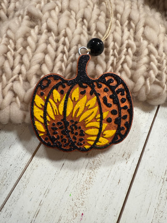 Custom freshie- sunflower leopard pumpkin