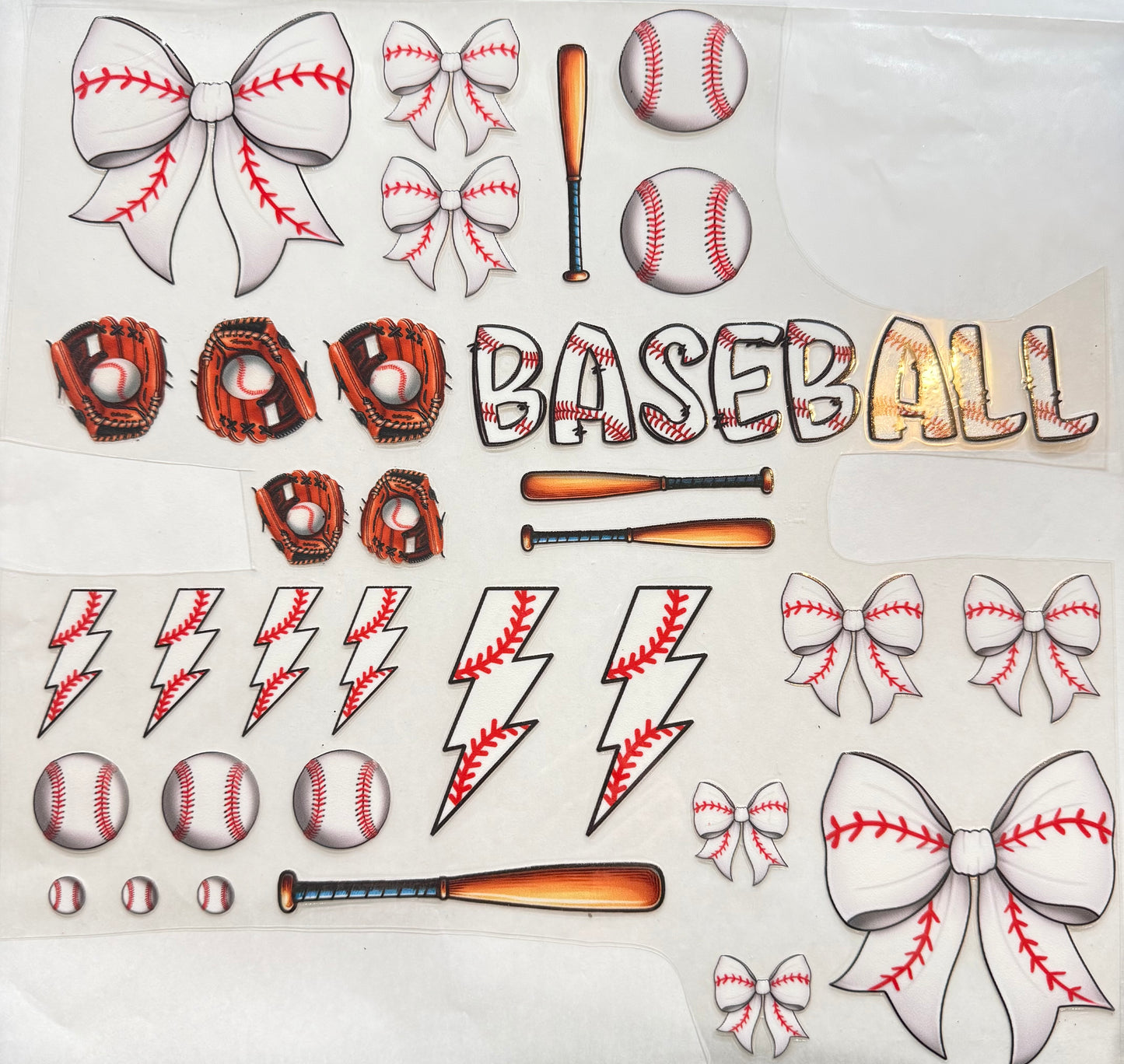 Baseball decal sheet