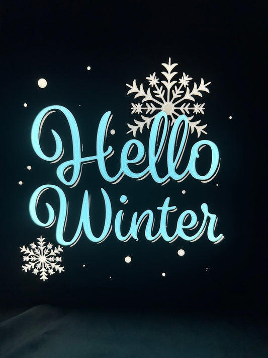 “Hello Winter” Lightbox Plate