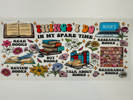 Things I do in my spare time book wrap