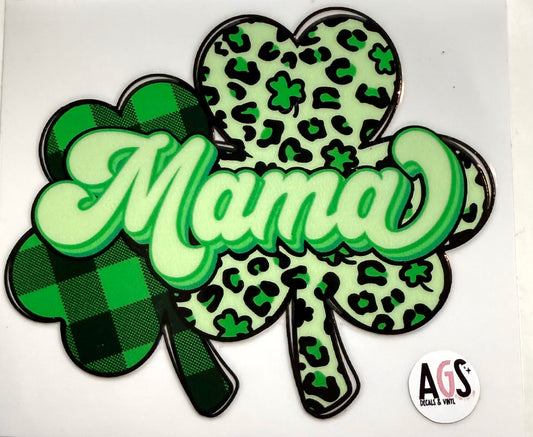 Mama clover decal 3.5in