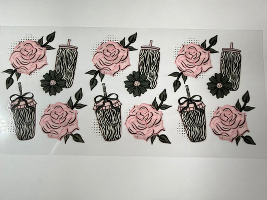 Zebra print and roses wrap