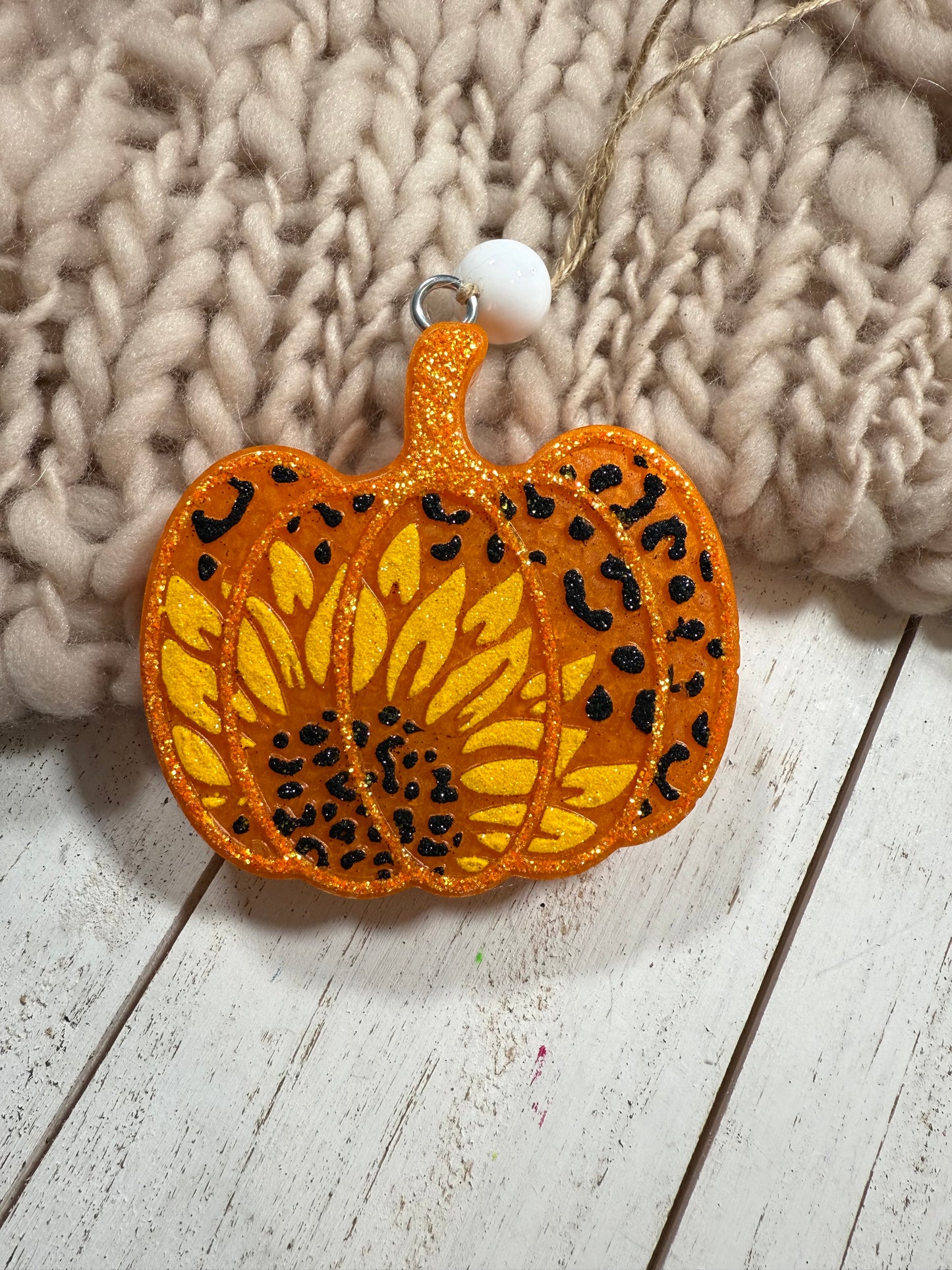 Custom freshie- sunflower leopard pumpkin
