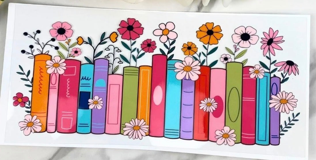 Books with flowers wrap