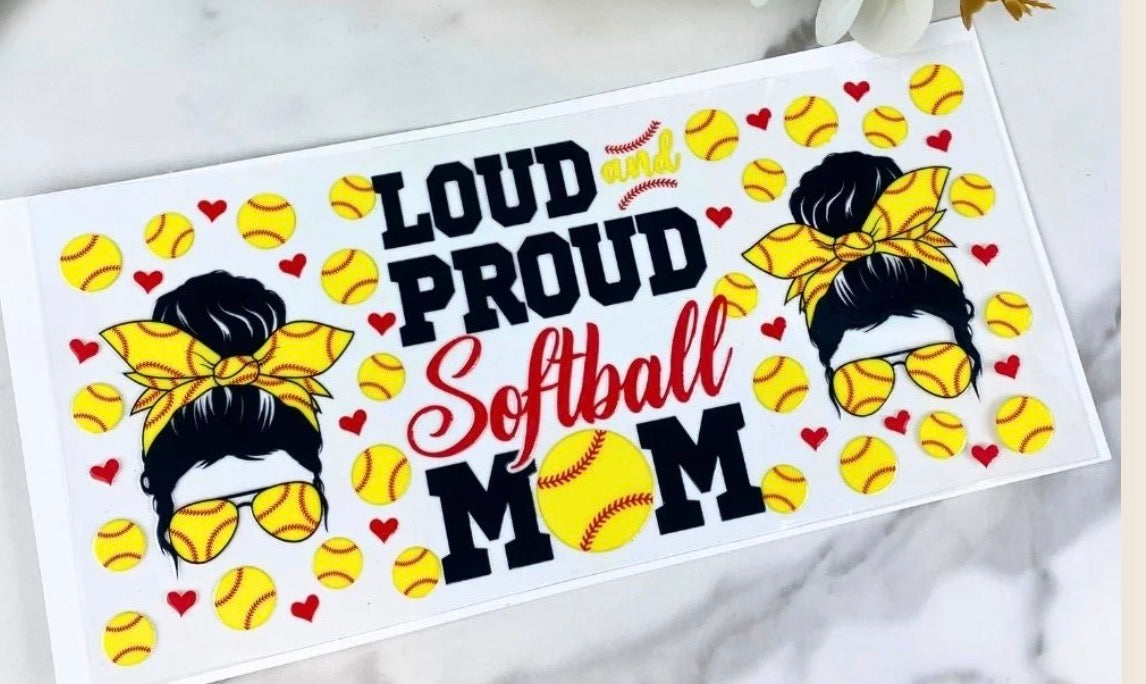 Loud proud softball mom wrap