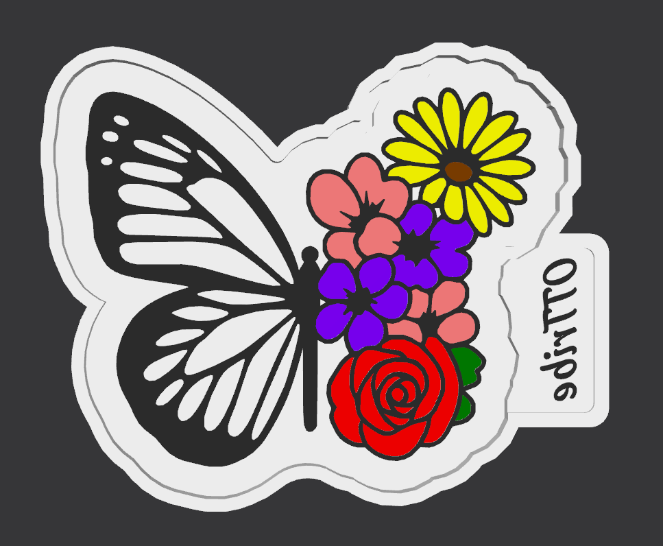Butterfly with flowers freshie