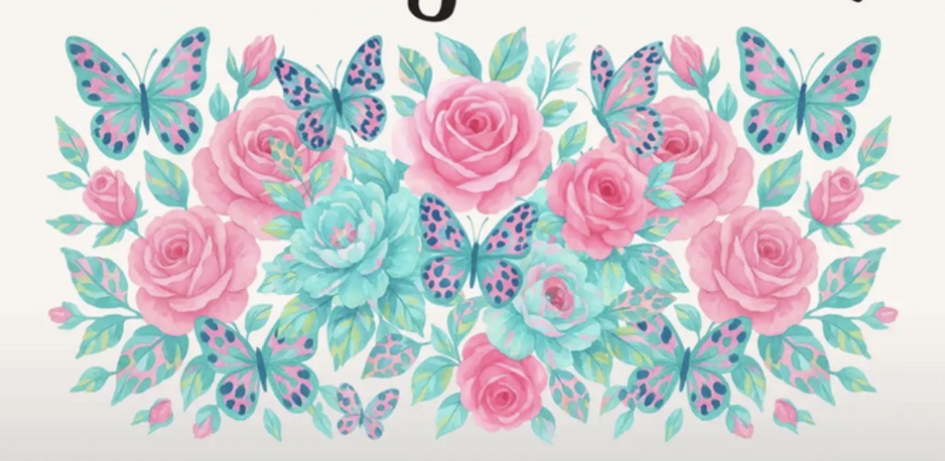 Flowers and butterflies wrap