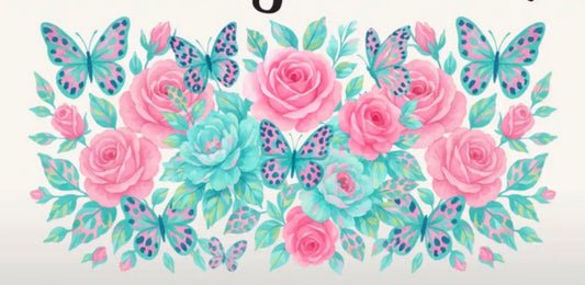 Flowers and butterflies wrap