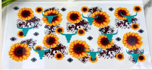 Bull skull and sunflowers wrap