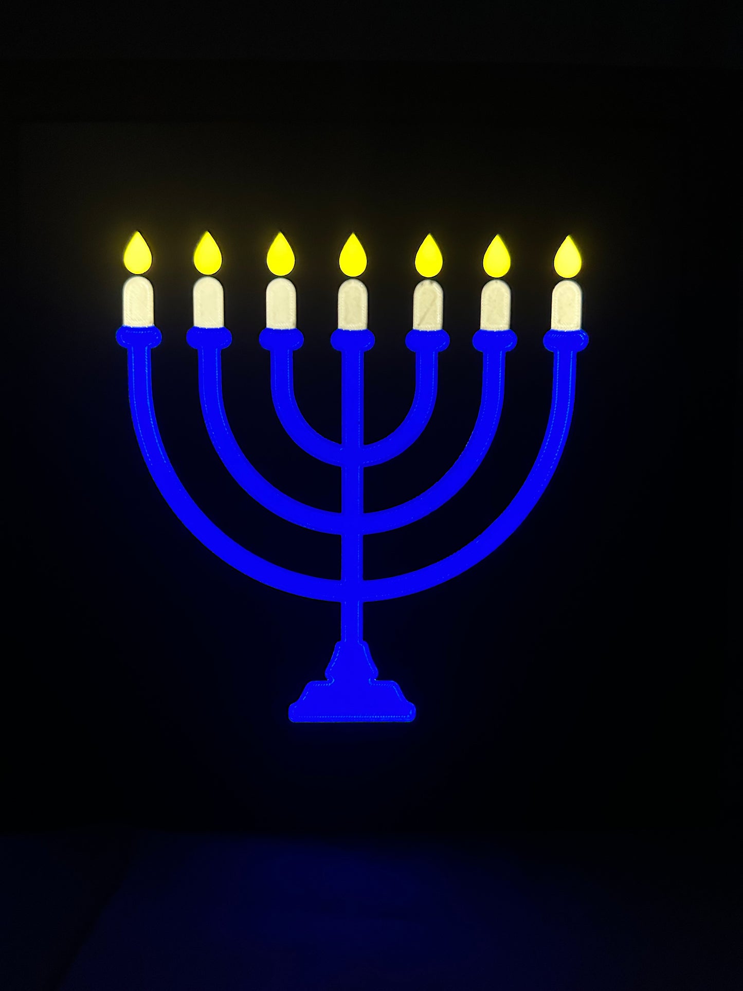 Hanukkah Menorah Light Box Plate