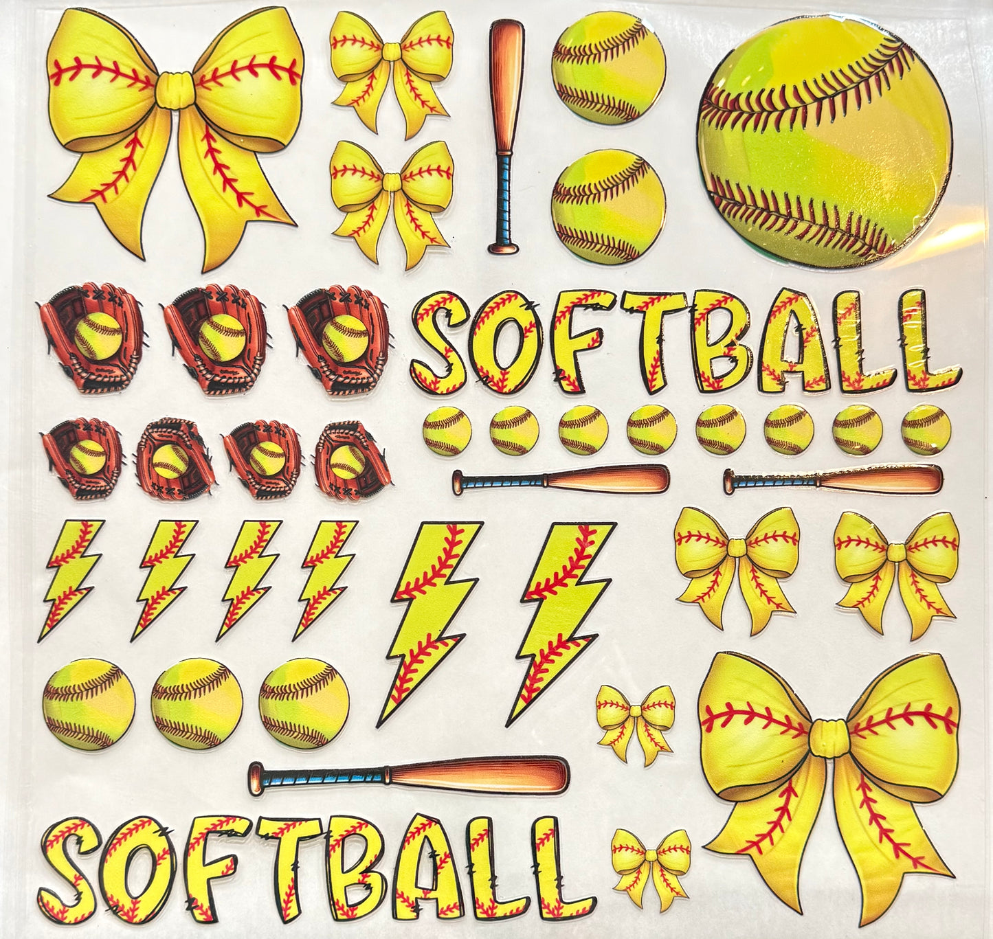 Softball decal sheet