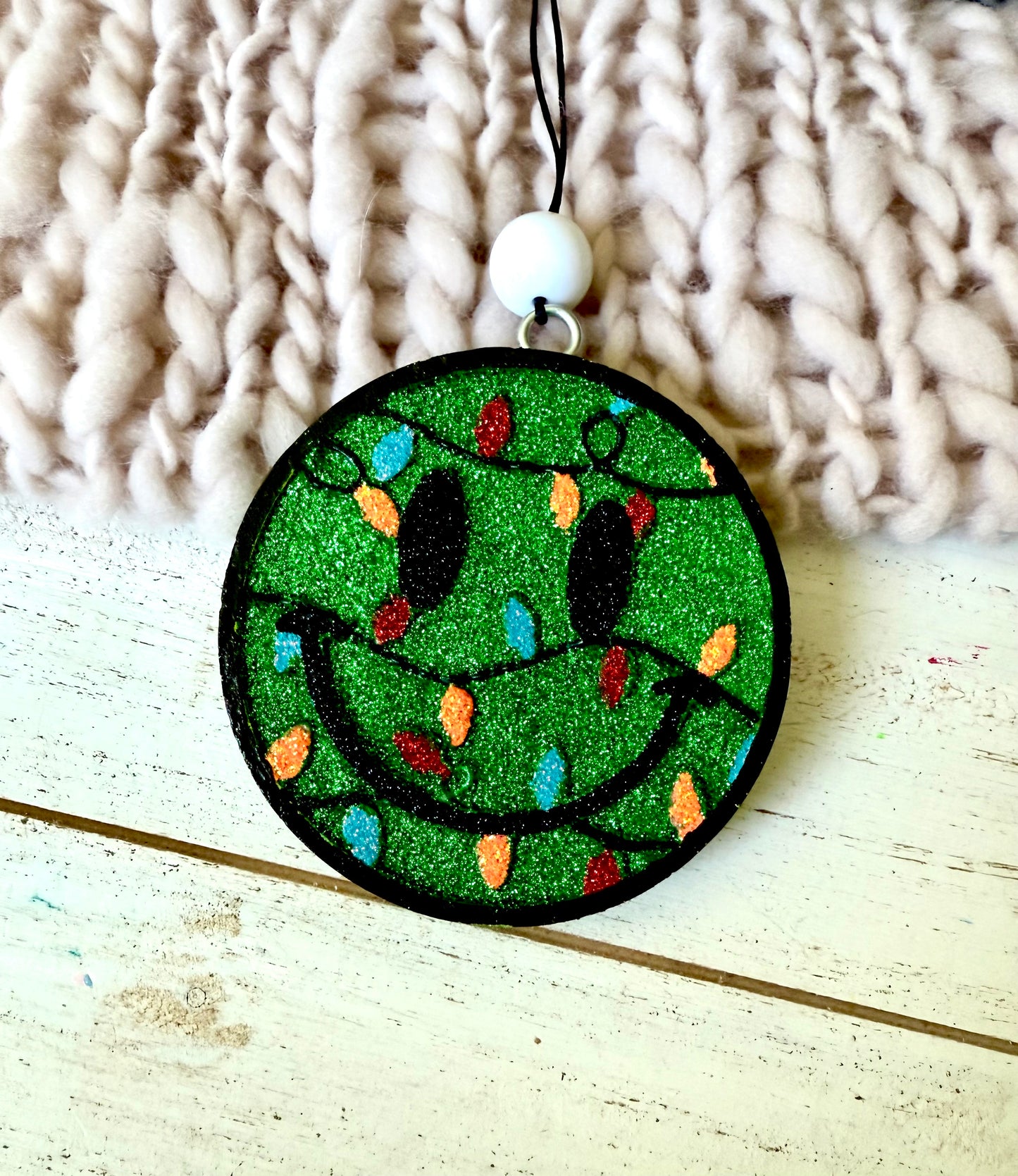 Christmas lights smiley freshie