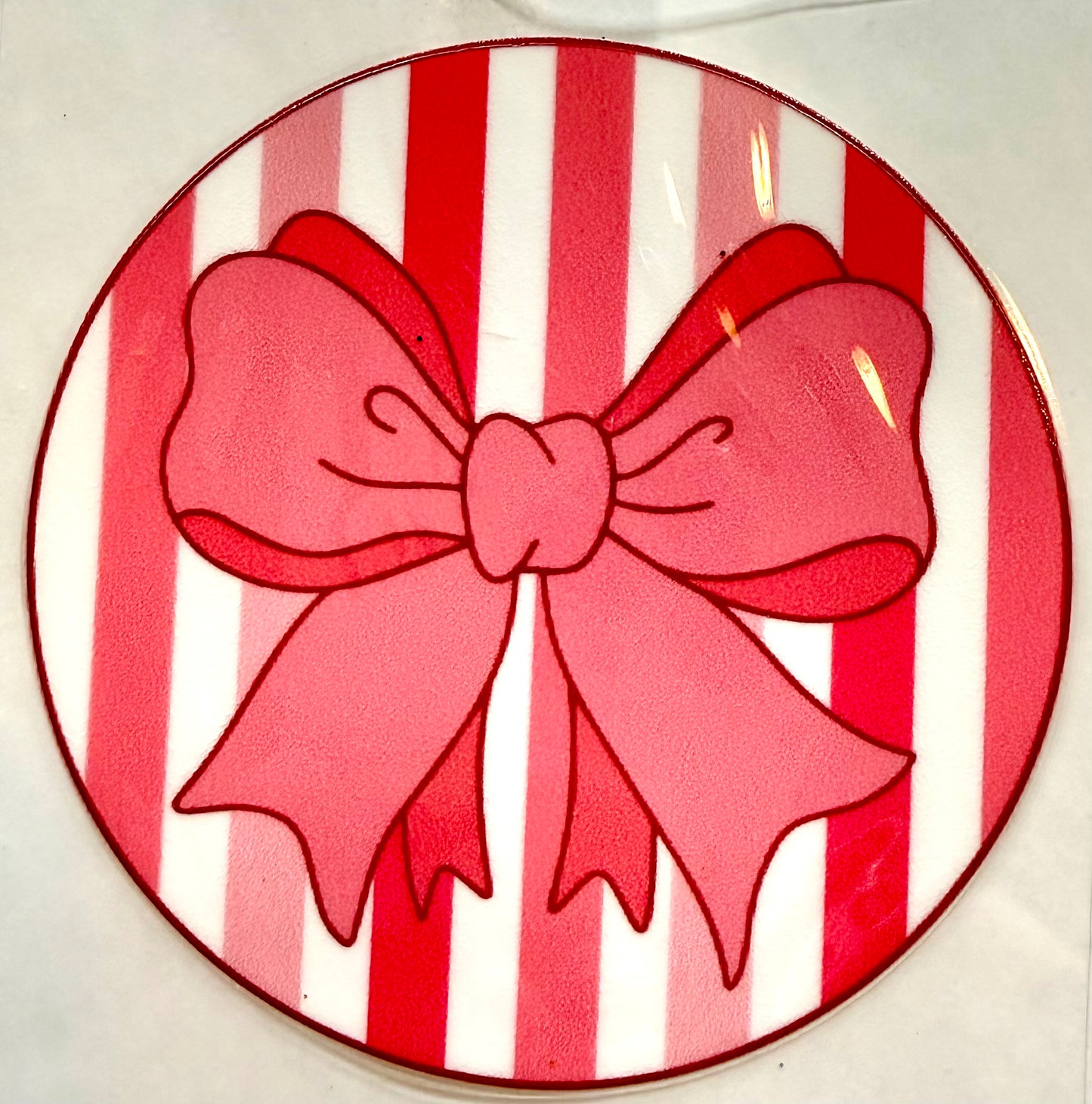 Stripe Bow Decal 3.5in