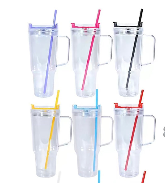 30oz colored lid & straw Snowglobe