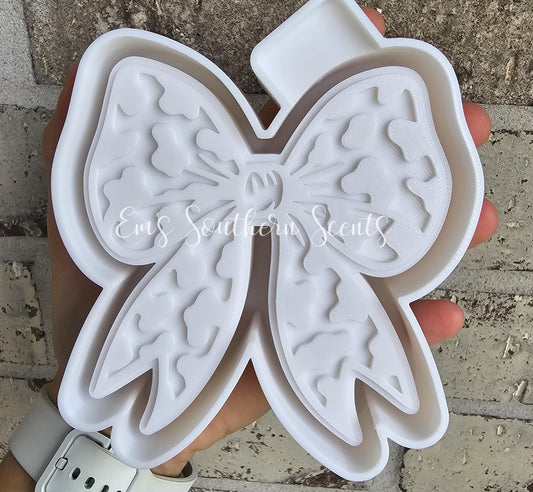 Cow print bow freshie