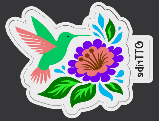 Hummingbird with flowers freshie
