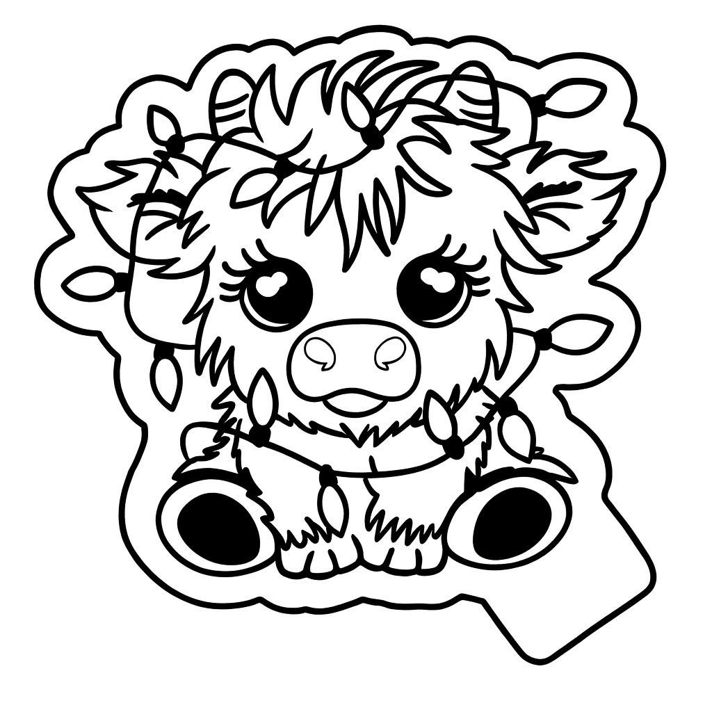 Christmas light cow freshie