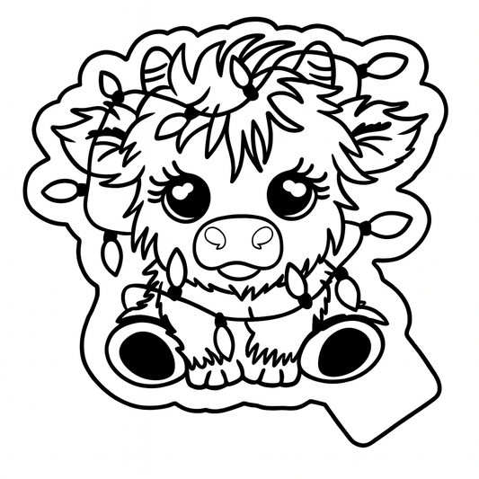 Christmas light cow freshie