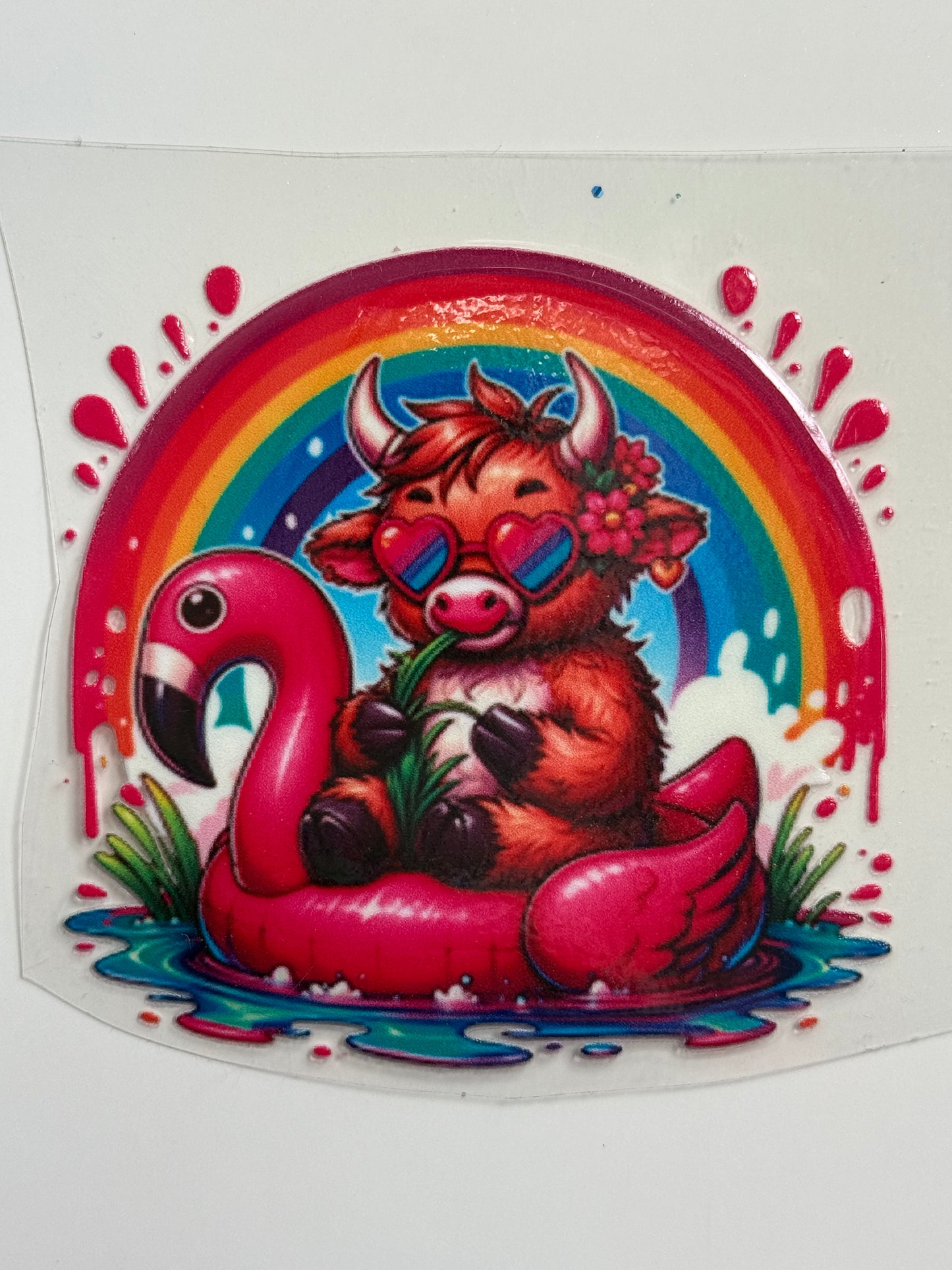 Floating cow decal 3.5