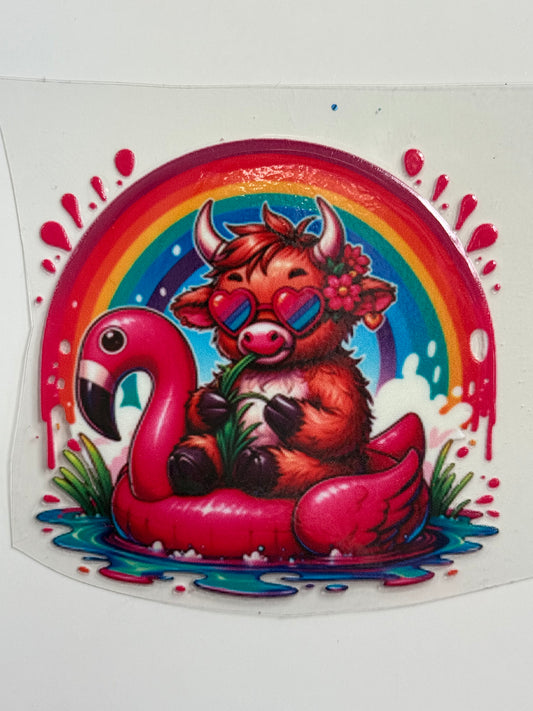 Floating cow decal 3.5