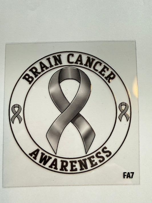 Brain cancer awareness decal