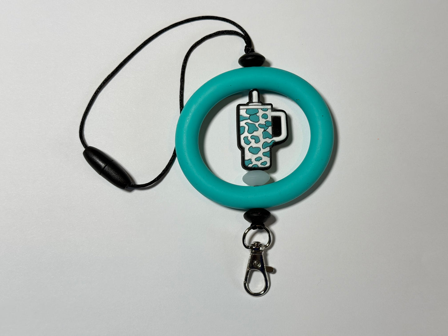 Teal coffee freshie hanger