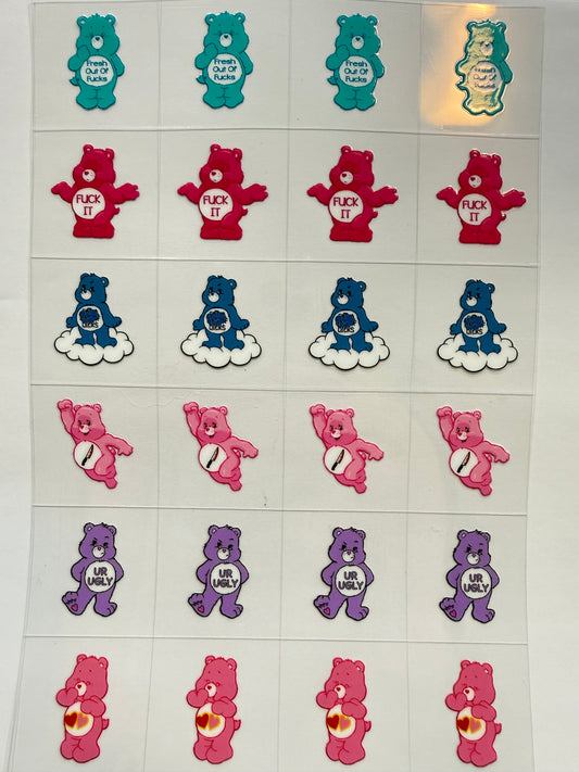 Cuss words bears decal sheet