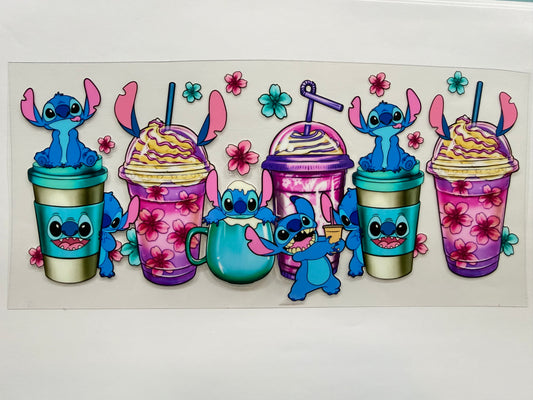 Blue alien with drinks wrap