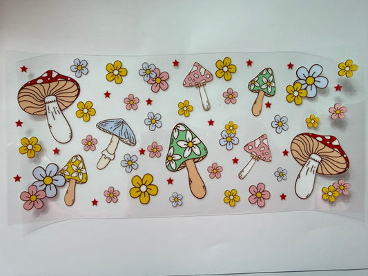 Mushrooms with flowers wrap