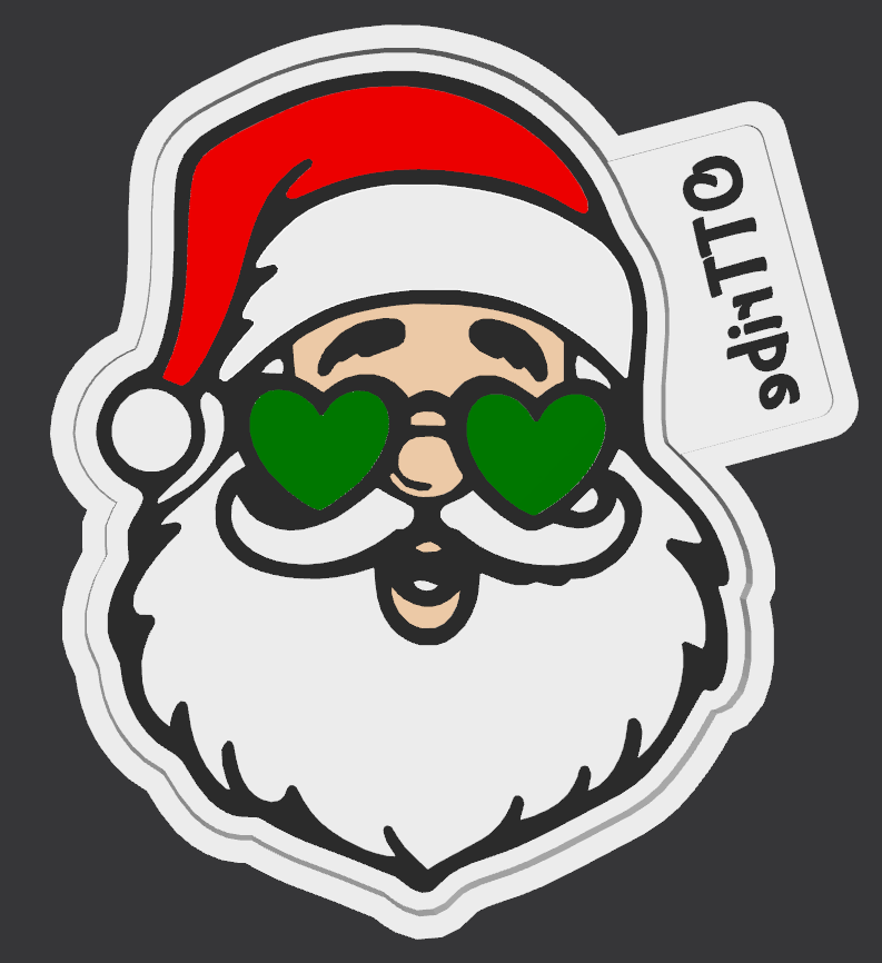 Santa in sunnies freshie
