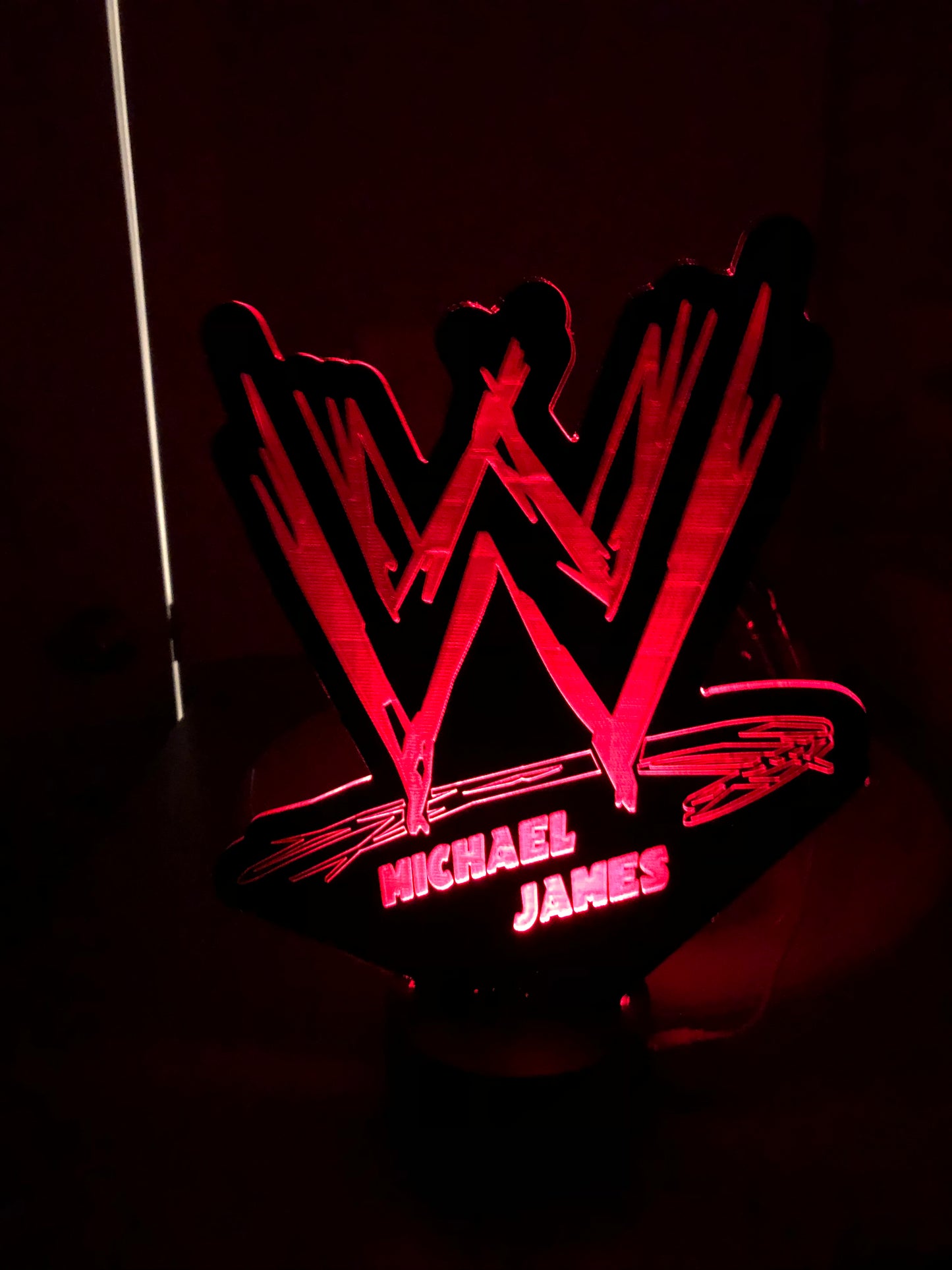 Custom (8”x10”max) LED Acrylic Sign w/ base