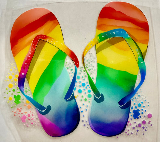 Rainbow flip flops - 3