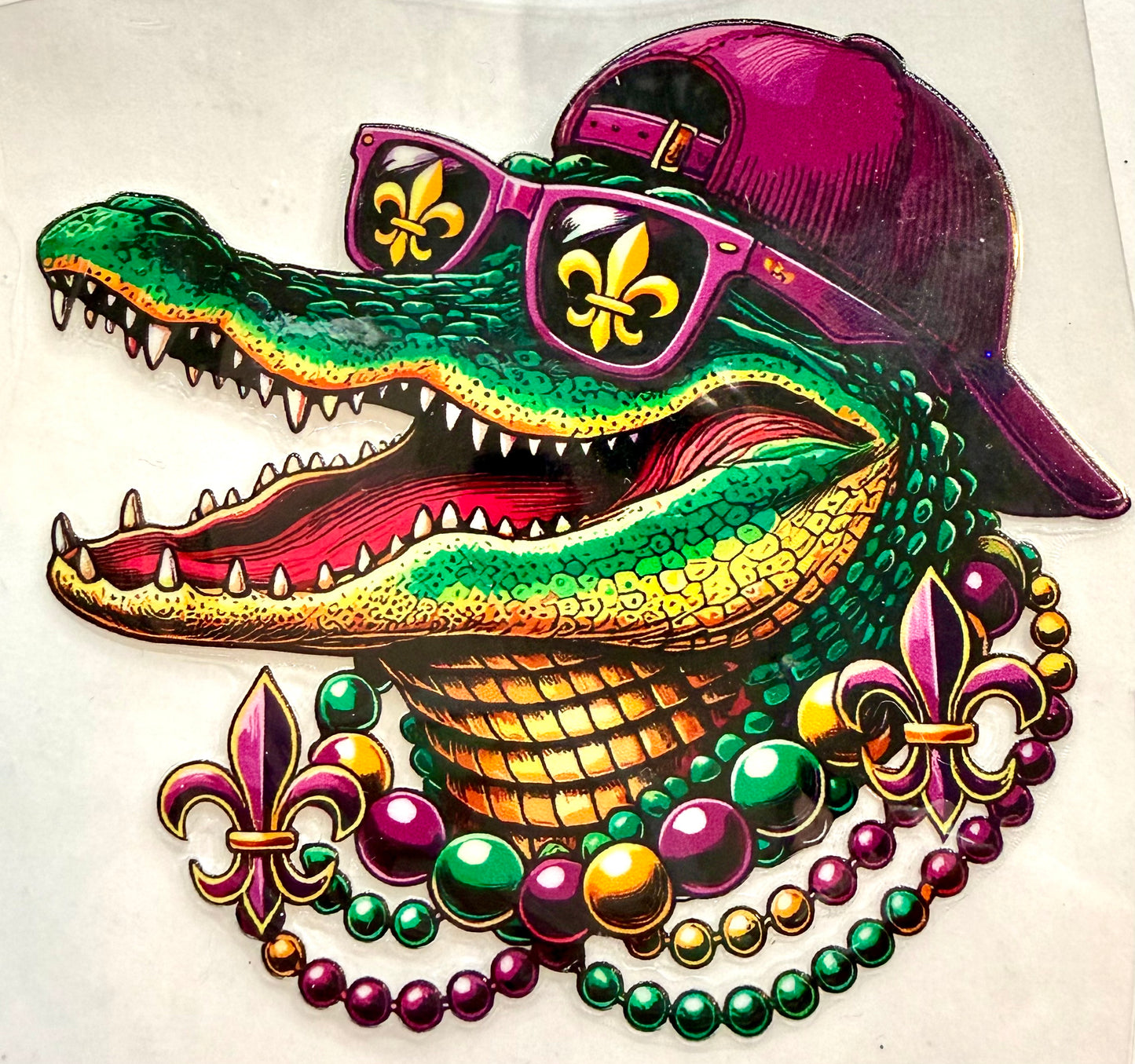 Mardi Gras Gator decal 3.5