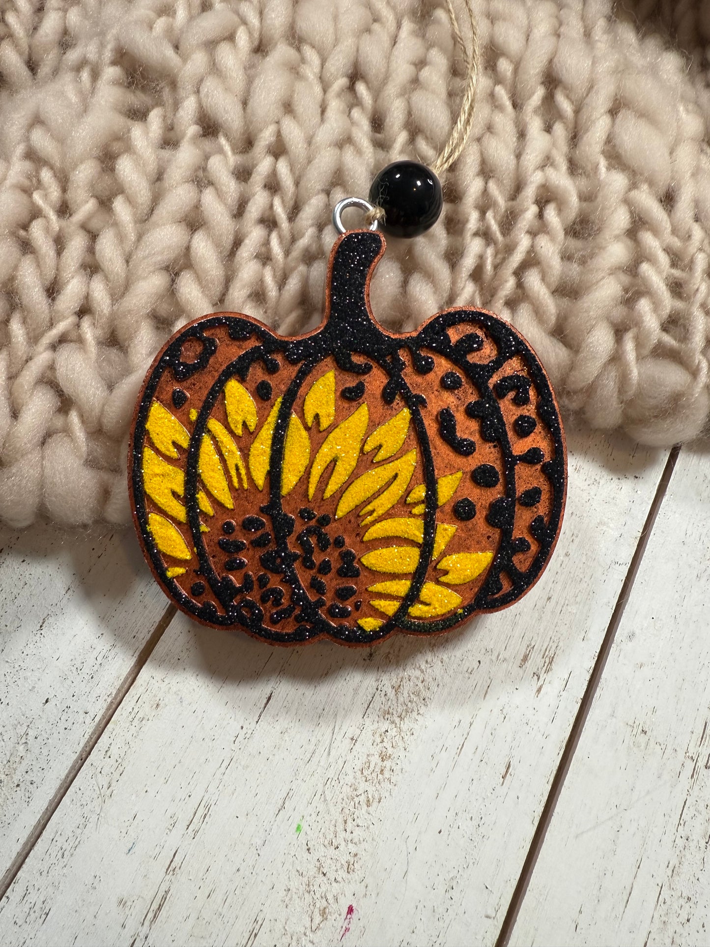 Custom freshie- sunflower leopard pumpkin
