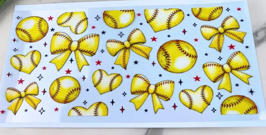Softball with bows wrap