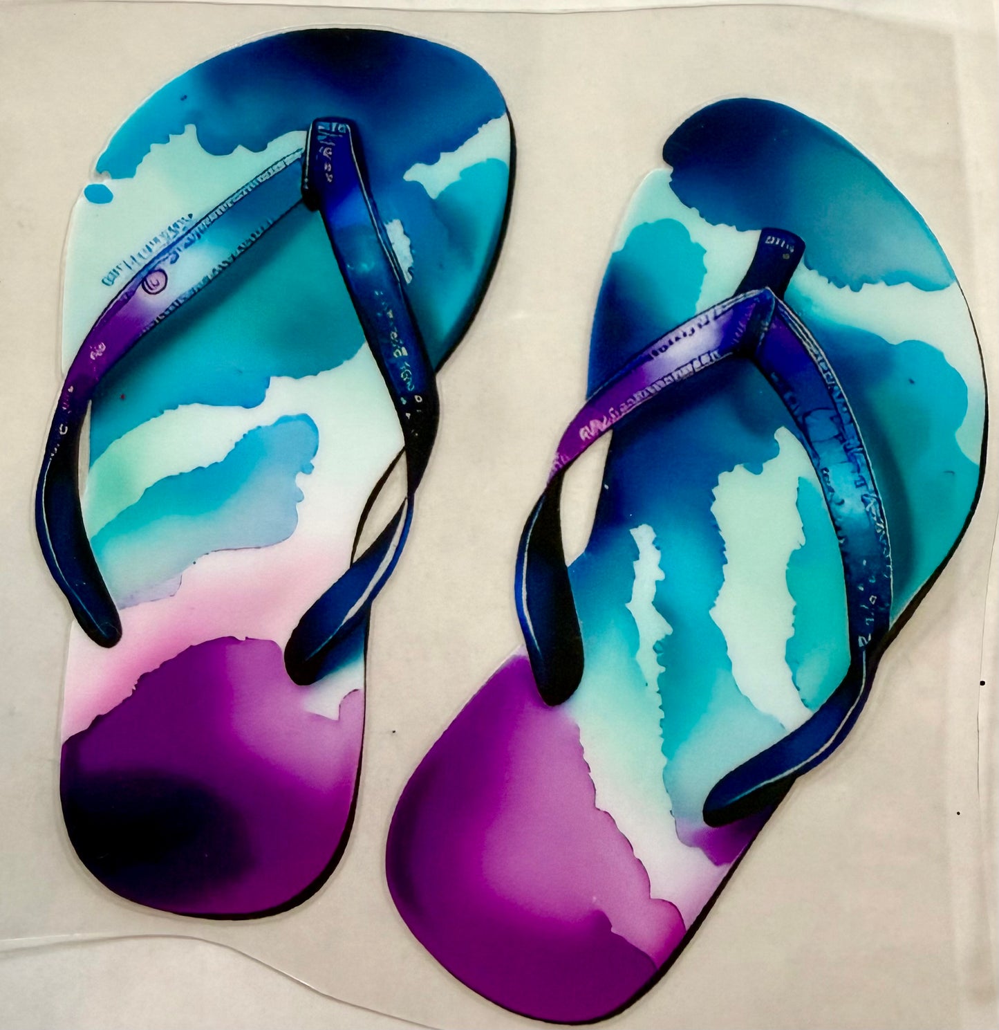 Purple/blue flip flop decal - 3