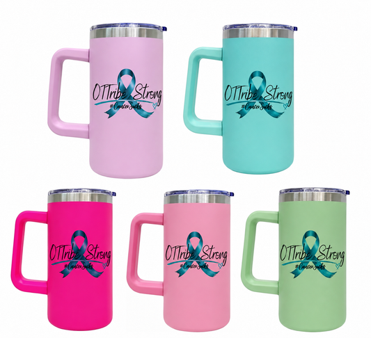 OTTRIBE Strong 20oz Insulated Handled mug (not Snowglobe) OTTribe Strong decal included