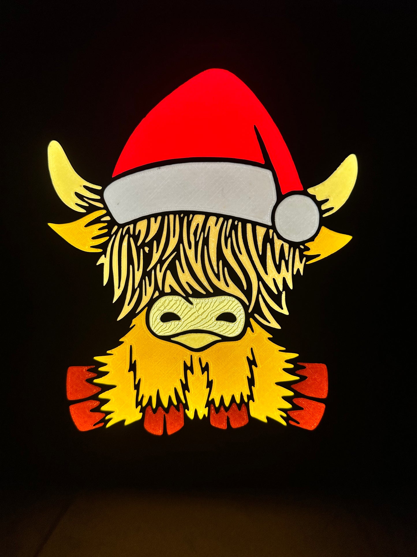 Xmas Highland Cow Lightbox Plate