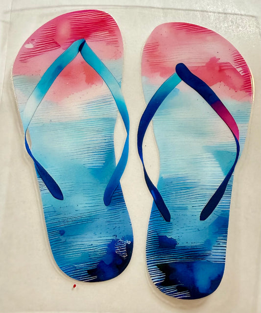 Pink/blue flip flops decal - 3