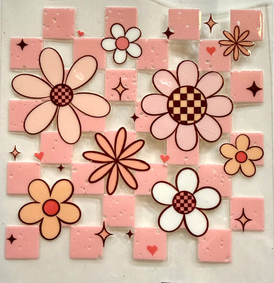 Floral decal 3.5in