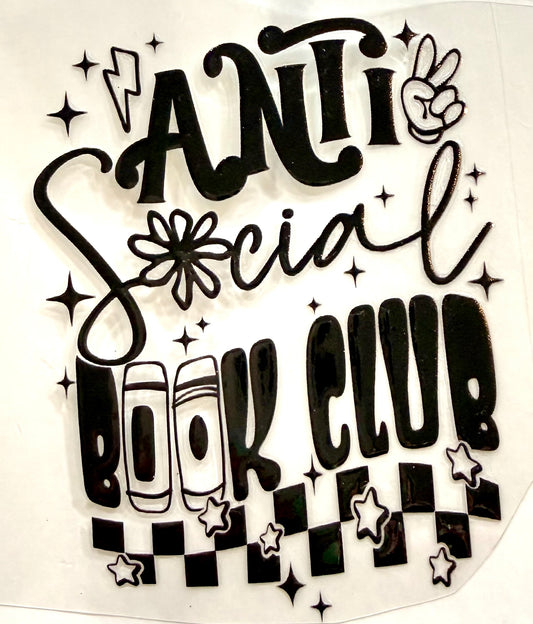 Anti-social book club decal - 4