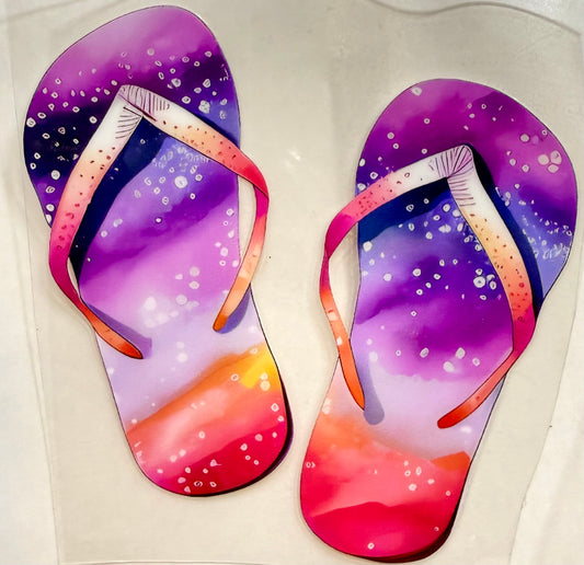 Purple/pink flip flop decal - 3