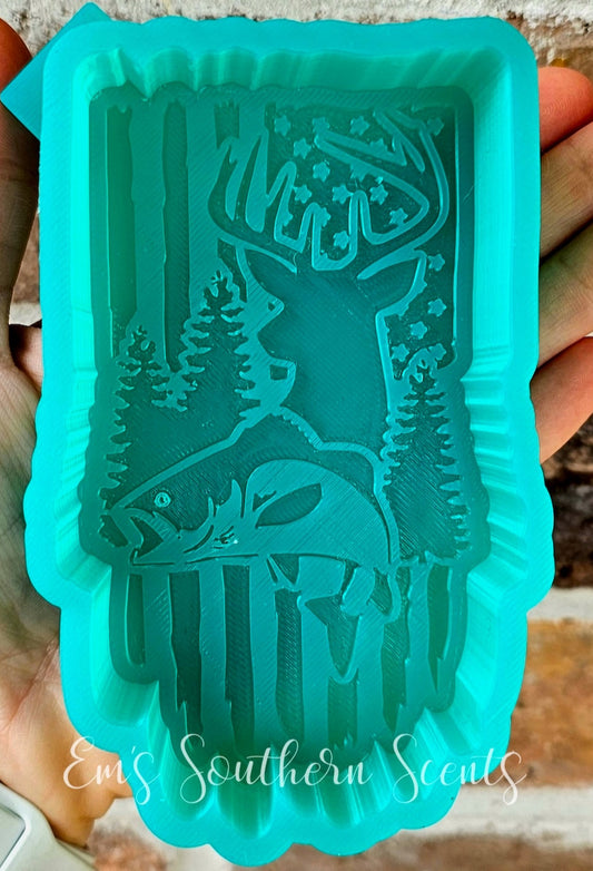 Deer, fish, flag freshie