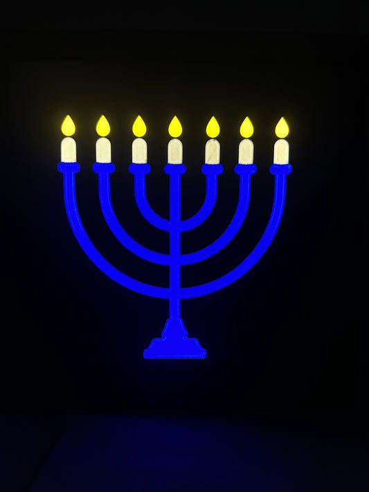 Hanukkah Menorah Light Box Plate