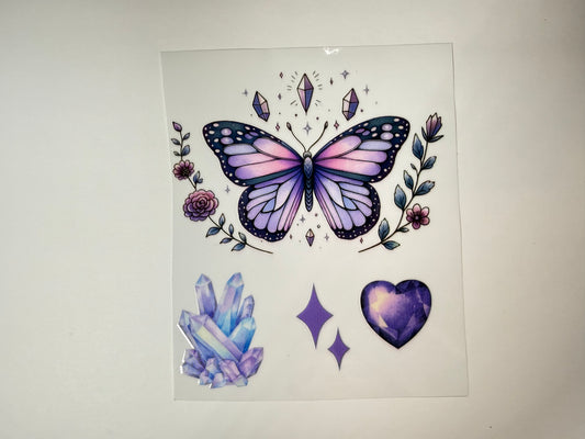 Butterfly and Crystal decal 3.5