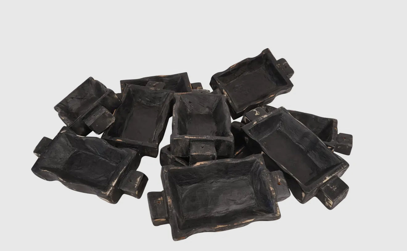 Black candle tray