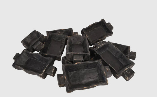 Black candle tray