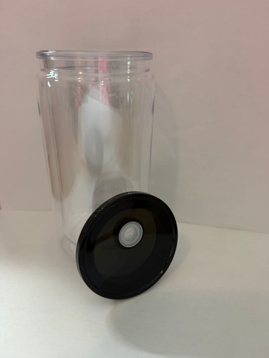 Black lid 16oz Snowglobe tumbler